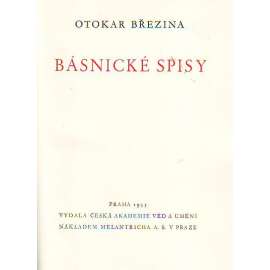 Spisy Otokara Březiny. Básnické spisy, sv. I (Březina, básnické sbírky)